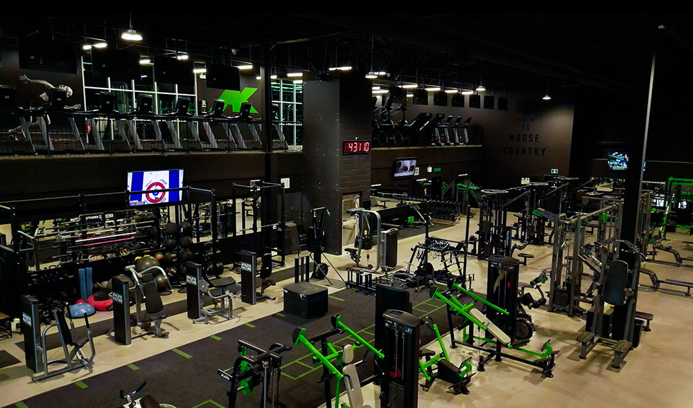 Athletic Kulture Gym Bottom Level With Upper Level View Of Treadmill Section